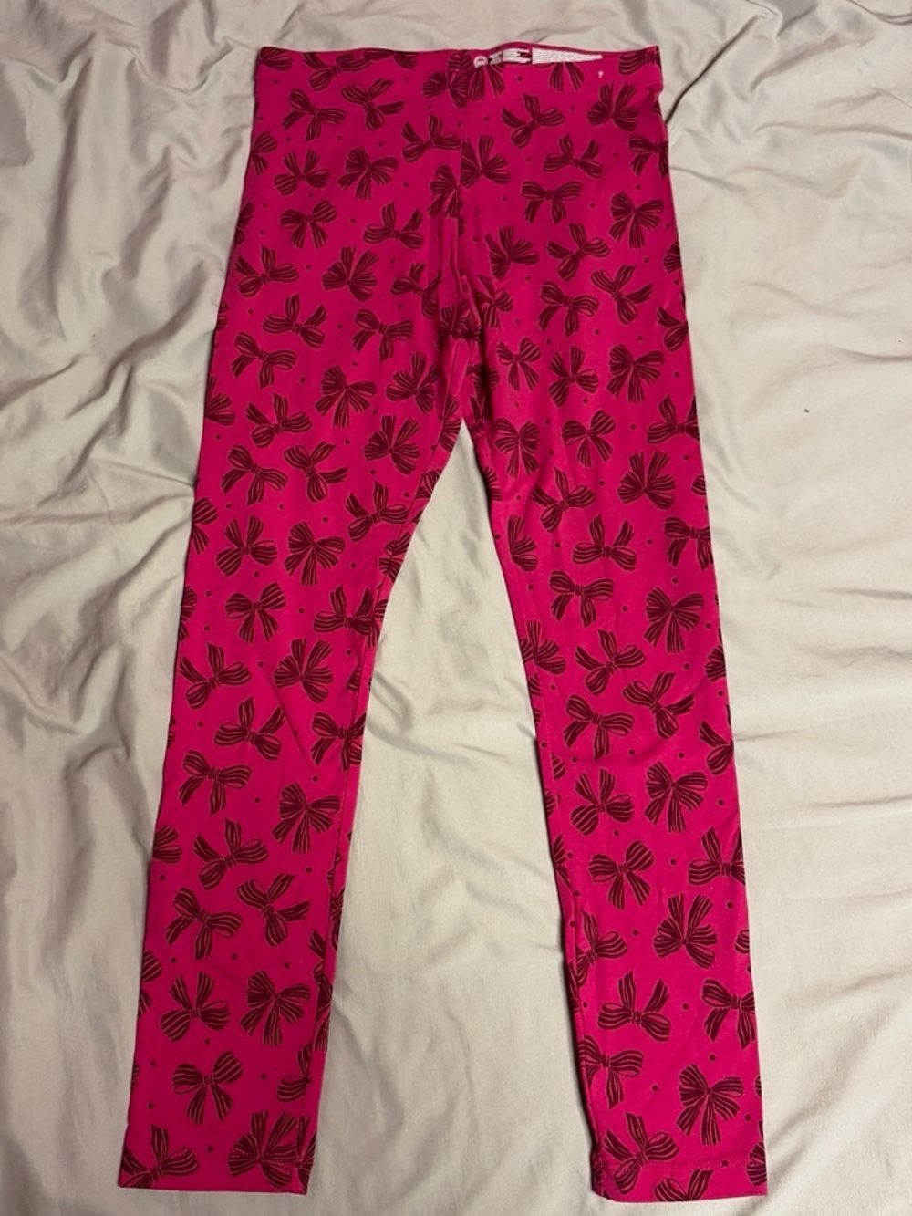 wonder nation Pink Leggings with Black Bow Print